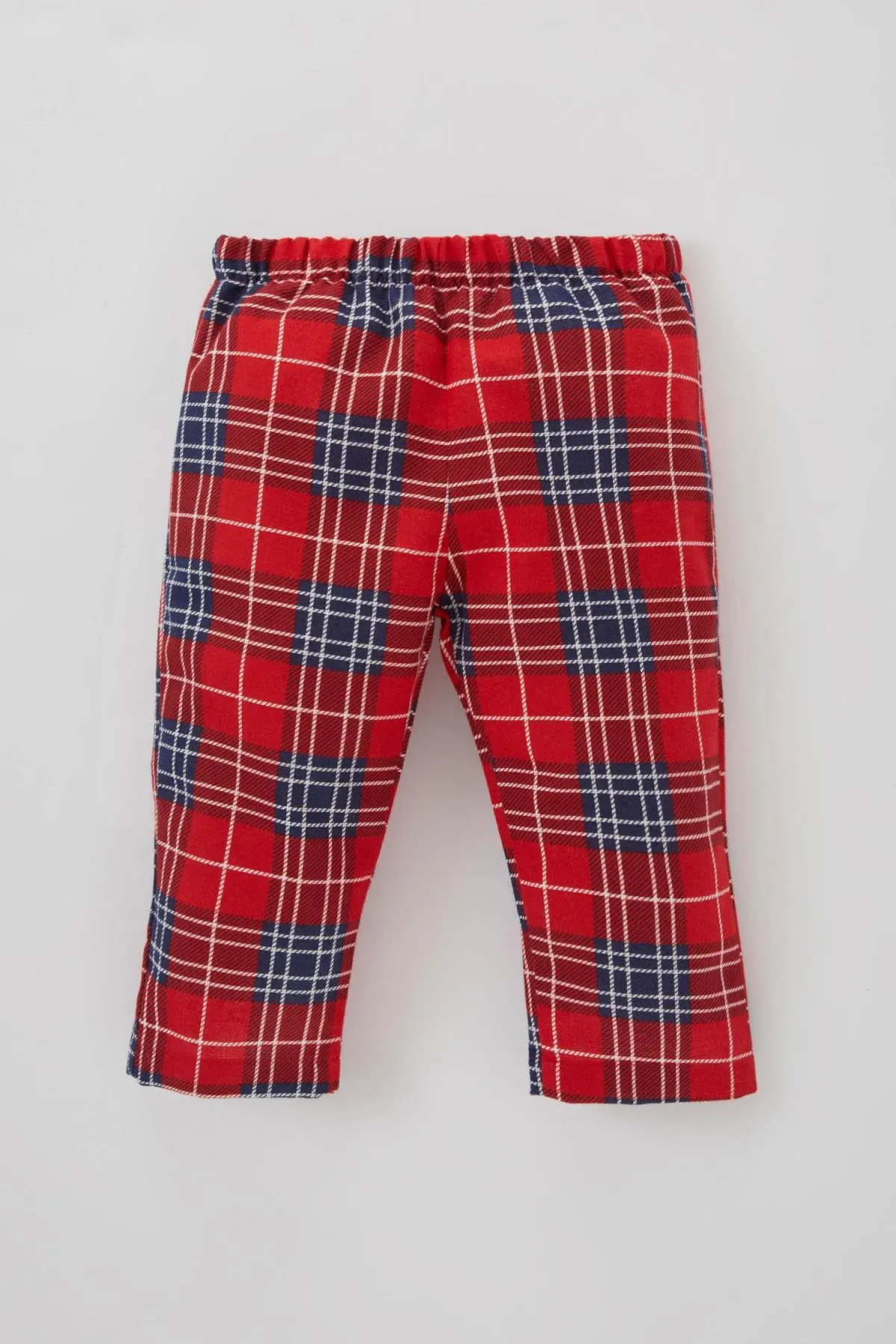 DeFacto  Baby-Jungen-Pyjama-Set aus kariertem Flanell mit Neujahrsmotiv und langen Ärmeln