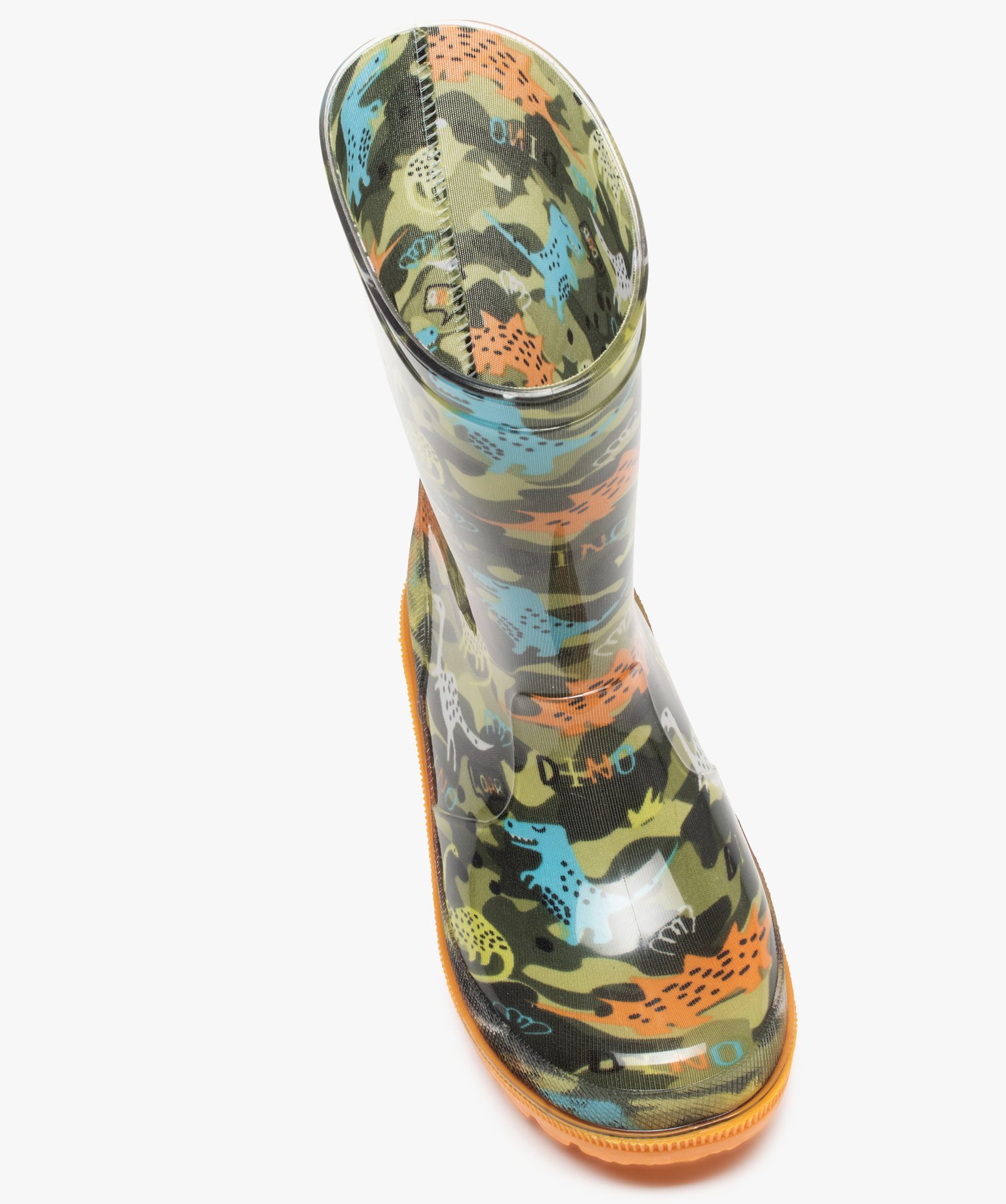 Bottes de pluie Garçon imprimées dinosaures kaki | GEMO