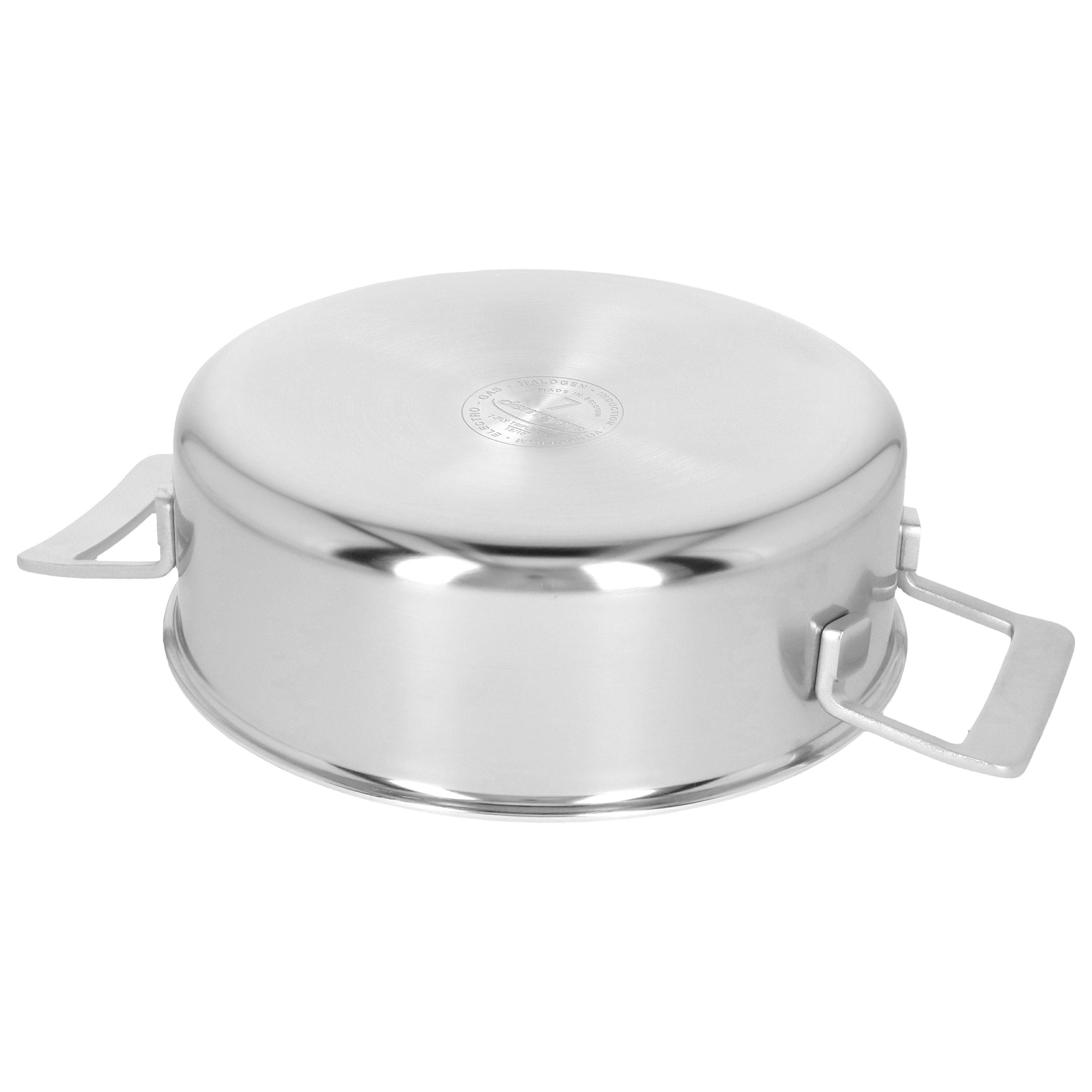 Bratentopf mit Deckel 24 cm, 18/10 Edelstahl