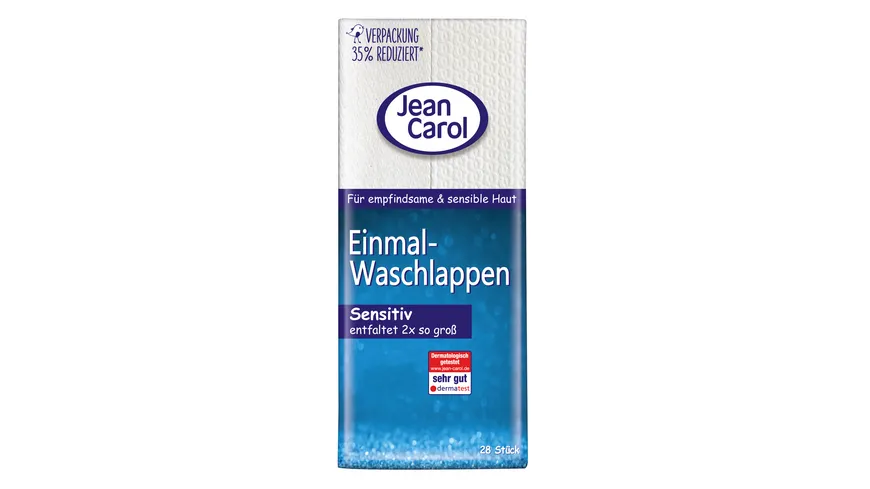 Jean Carol® Einmal-Waschlappen, Sensitiv, 28 Stück