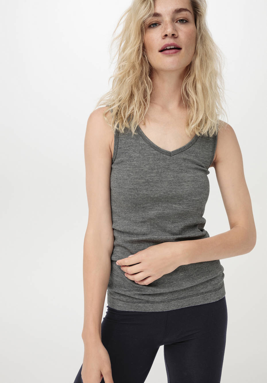 Funktions-Tanktop mit Bio-Merinowolle und Seide