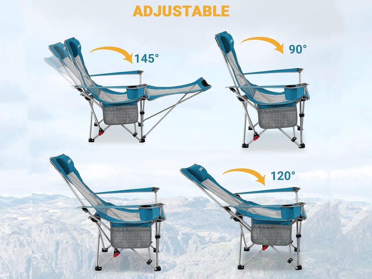 KingCamp Set von 2 Faltstuhle mit Beinauflage