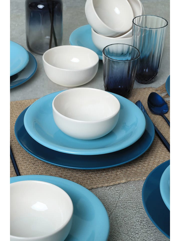 Hermia 18tlg. Kombiservice in Blau/ Hellblau/ Weiß günstig kaufen onesize