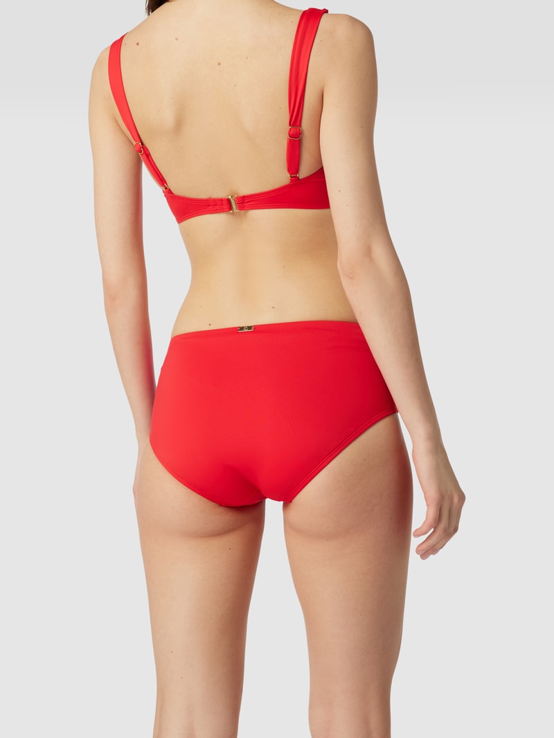 Bikini-Hose mit Label-Detail in rot