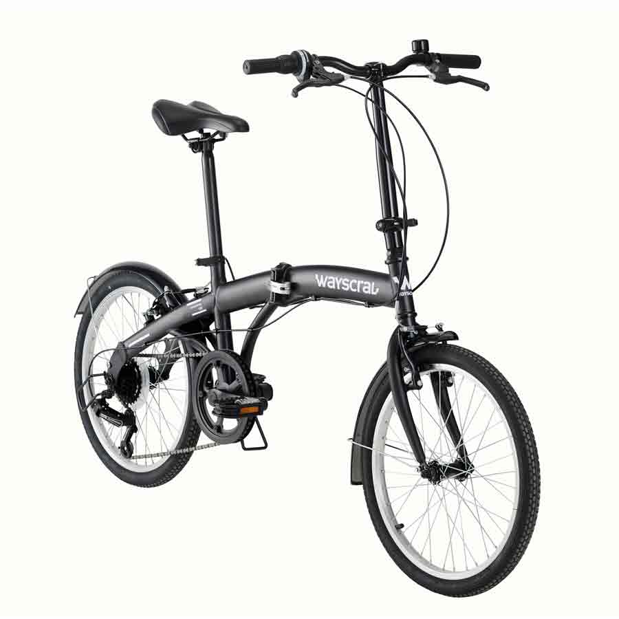 Wayscral Klapprad "Takeway 100 Noir", 20" Zoll, Klapprad in schwarz mit Stahlrahmen, 6-Gang Schaltung und batteriebetriebe LED-Beleuchtung - ATU