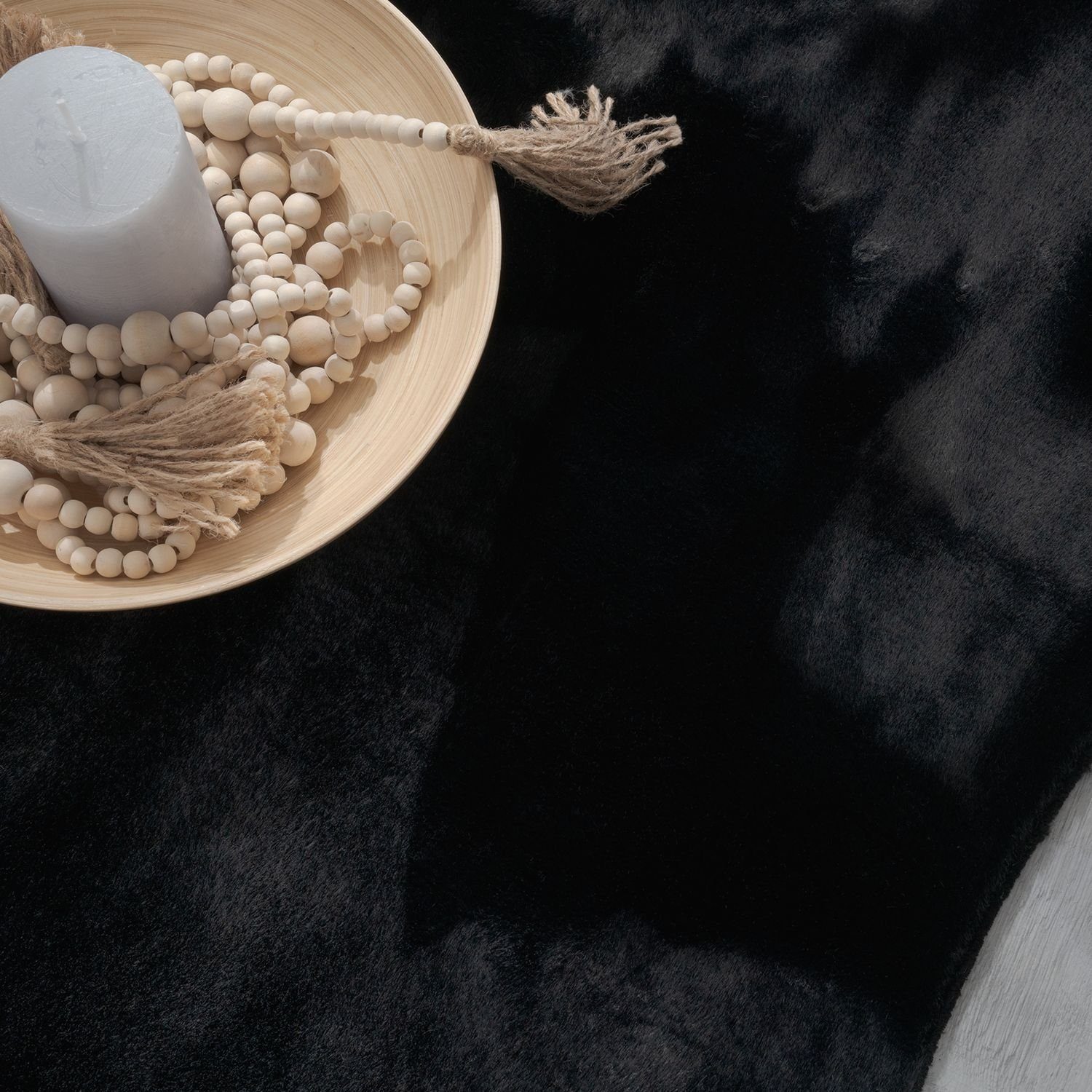 Teppich Wohnzimmer Teppich Unifarben Flauschig Modern Kunstfell Kurzflor, TT Home, Fell-Form, Höhe: 16 mm