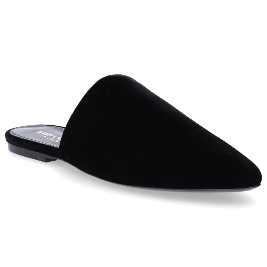 Saint Laurent - Slipper BLISS Samt schwarz - schwarz