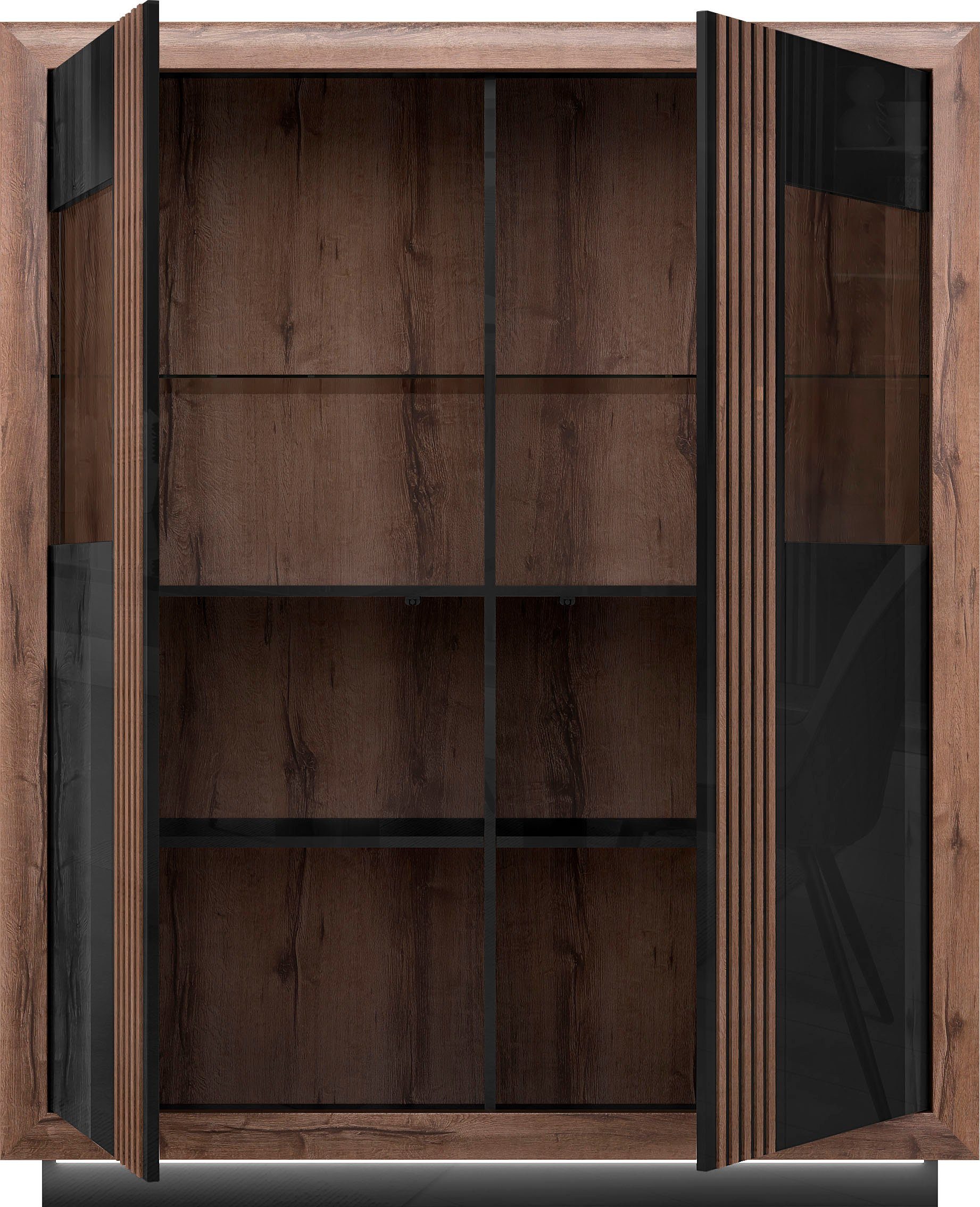 FORTE Highboard Savona, Höhe 161 cm, inkl. Beleuchtung