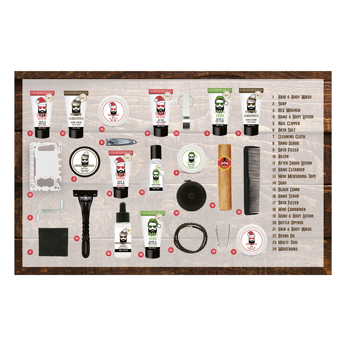 accentra Adventskalender HIPSTER STYLE in rechteckiger Box