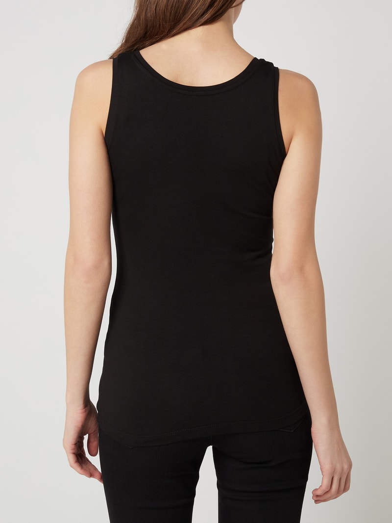 Tanktop aus Baumwoll-Elasthan-Mix in schwarz