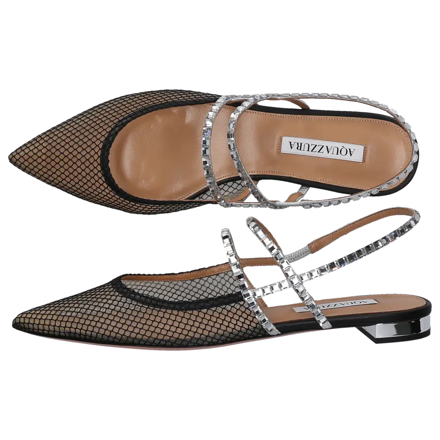 Aquazzura - Ballerinas MARTINI FLAT Mesh - schwarz