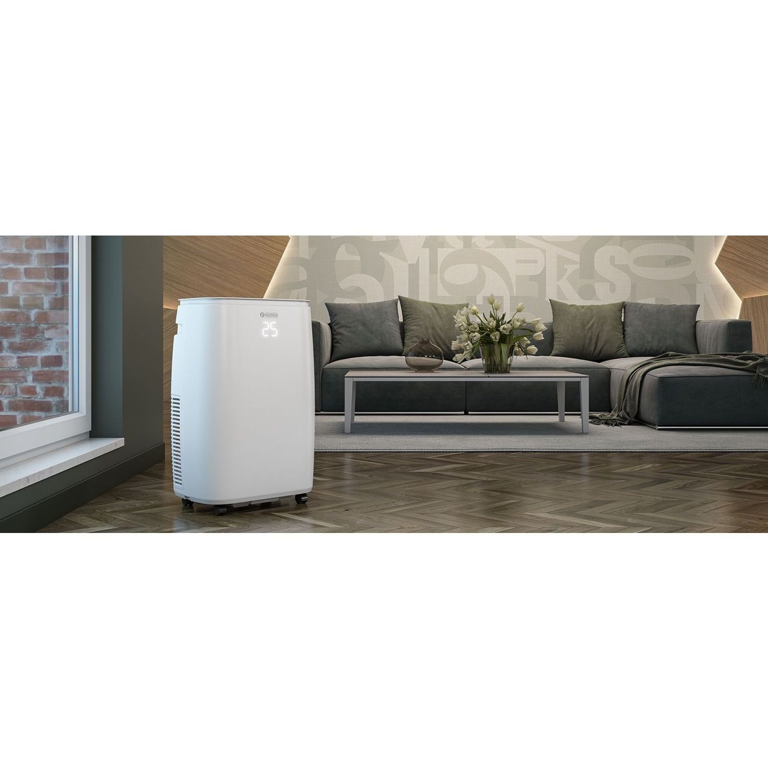 OLIMPIA SPLENDID Klimagerät DOLCECLIMA BREZZA 14 HP WIFI 10000 BTU/h kühlen heizen 3,5kW, Wärmepumpe, WLAN und VOICE CONTROL, beleuchtetes Display, Touchscreen
