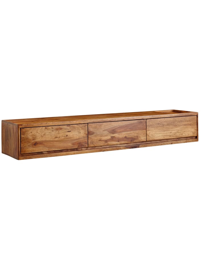 KADIMA DESIGN Lowboard Hängend Sheesham Massivholz 160x25x35 cm TV-Schrank , günstig kaufen onesize