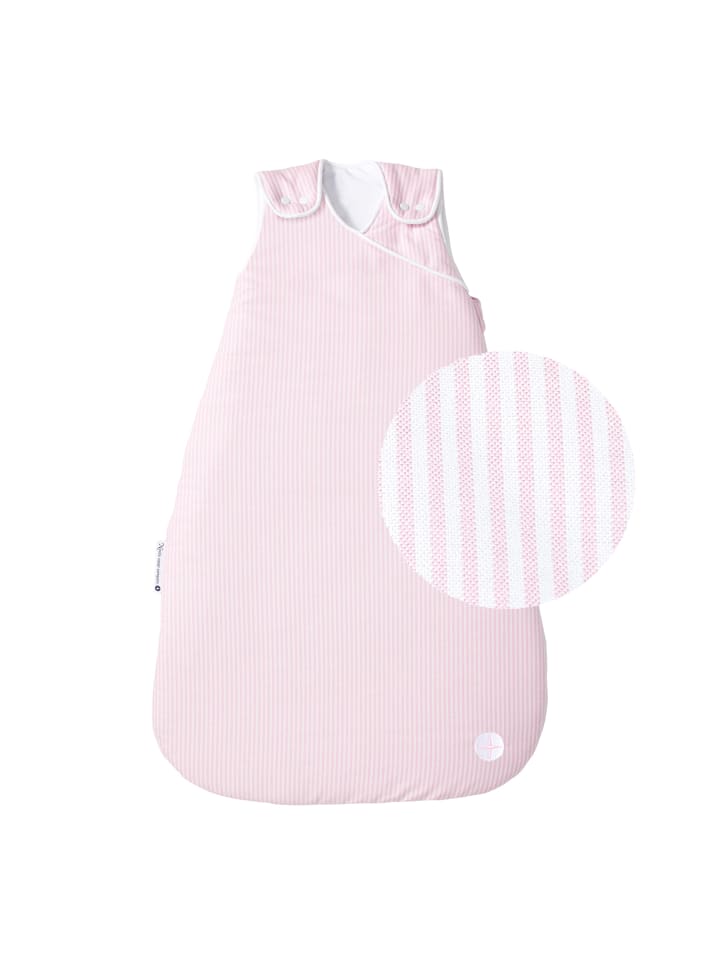 nordic coast company  Schlafsack Rosa Weiß gestreift günstig kaufen 110