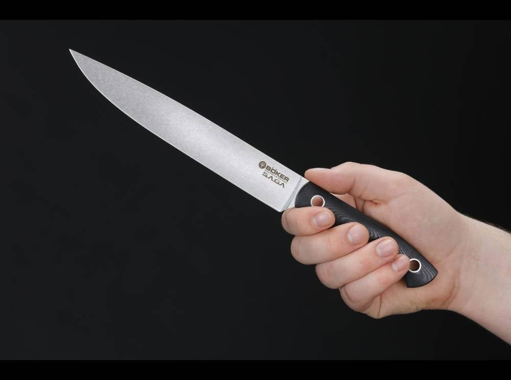 Saga Schinkenmesser G10 Stonewash