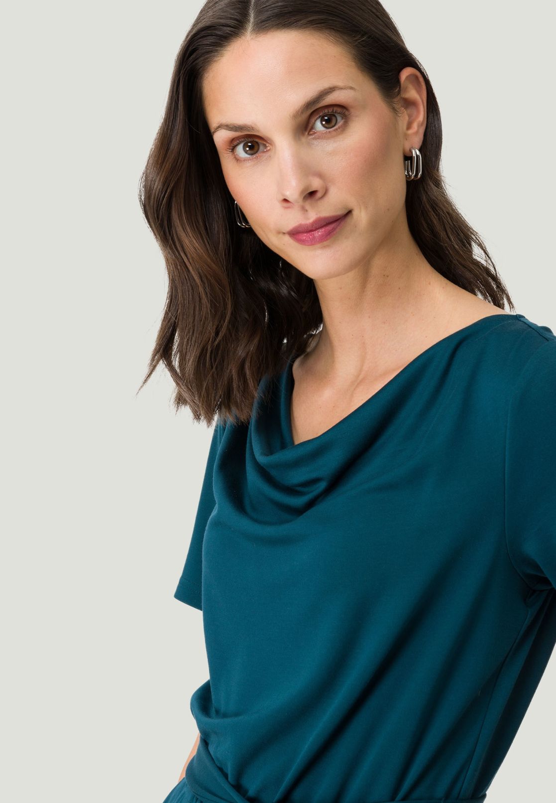 Jumpsuit Jersey Wasserfallausschnitt