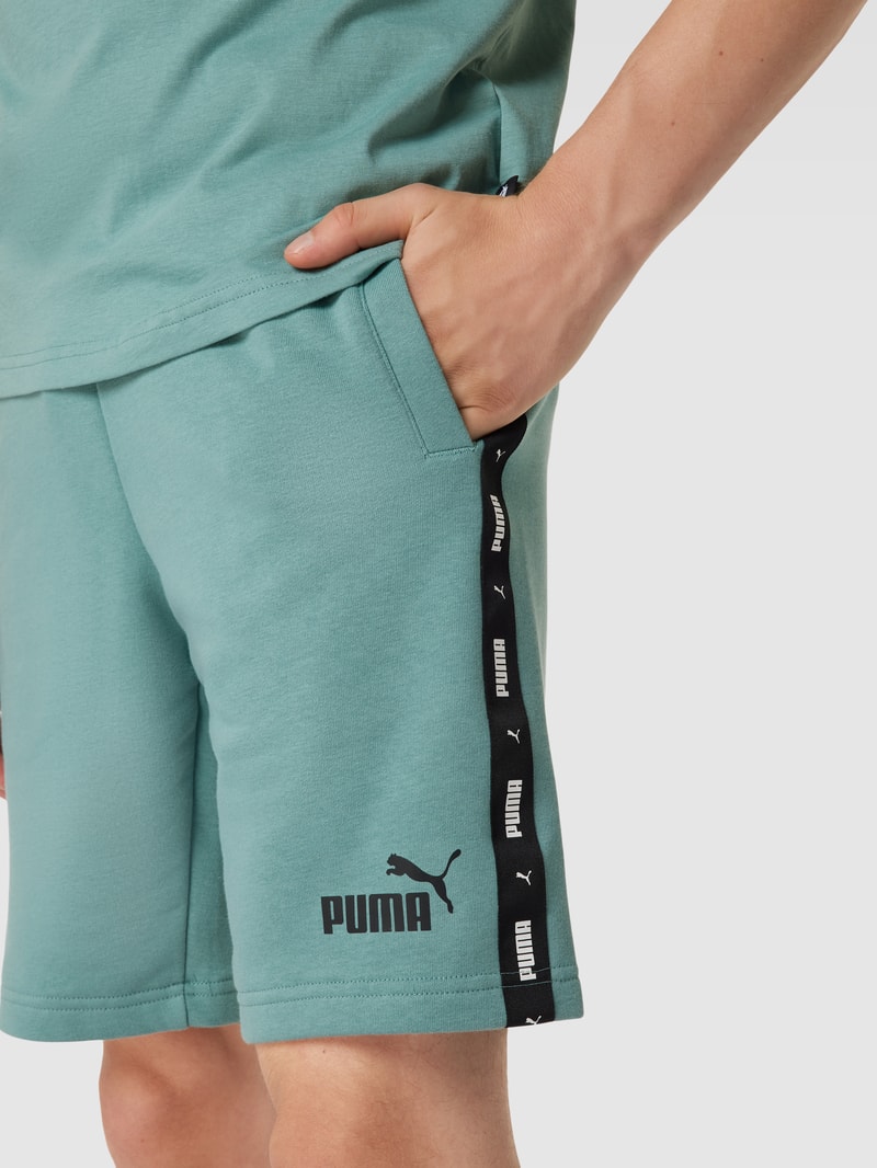 Shorts mit Label-Details in aqua blau