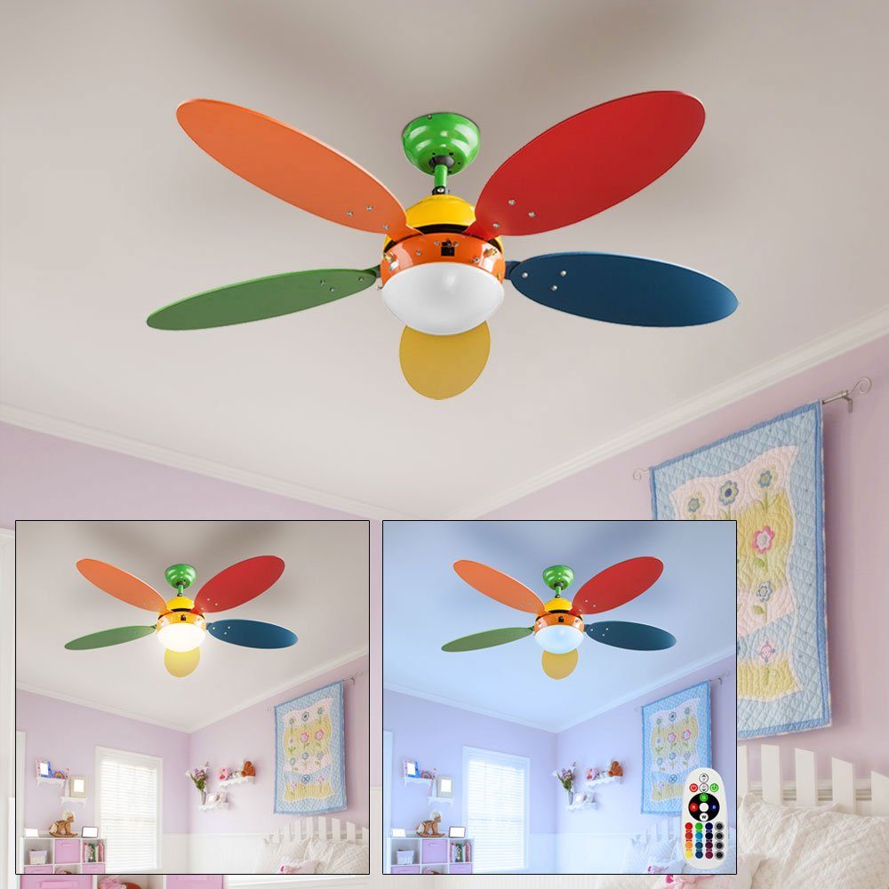 etc-shop Deckenventilator, RGB LED Ventilator Decken Lampe dimmbar Fernbedienung Kühler 3
