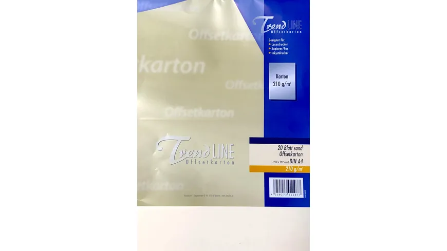 TrendLINE Universalpapier A4 210g creme 20 Blatt
