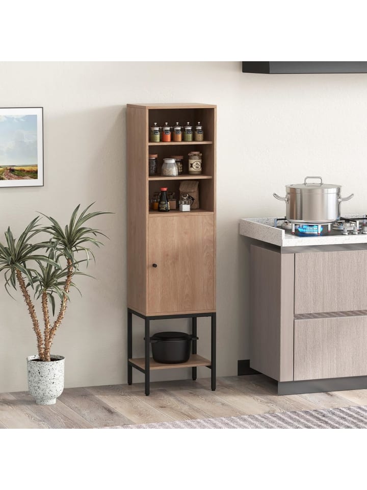 COSTWAY 6-stöckig Badezimmerschrank 146cm in Hellbraun günstig kaufen onesize