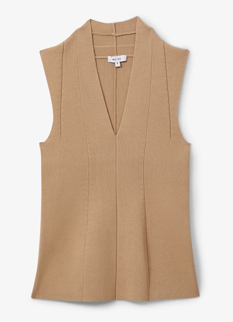 Top Kimmy in maglia fine di Reiss, scollo a V