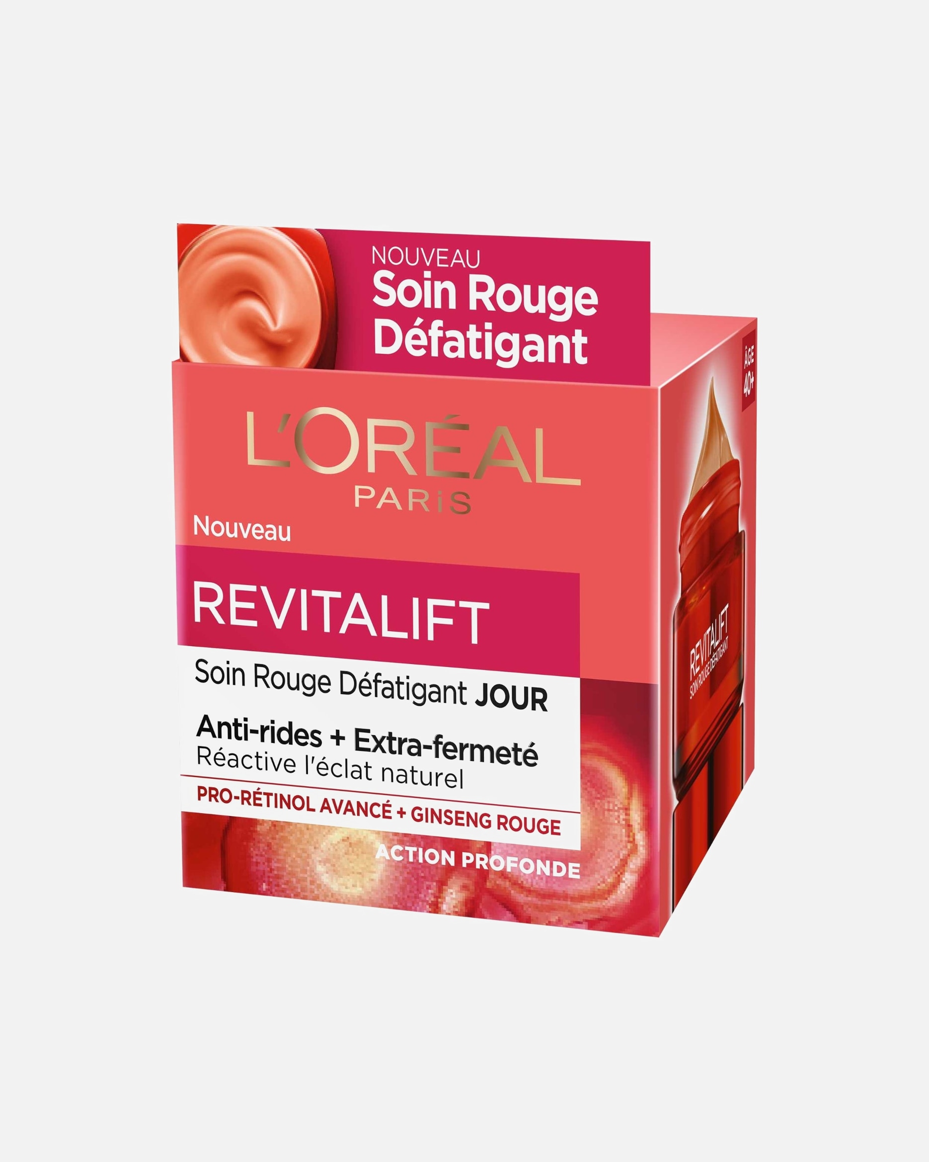 „L'Oréal Paris“ raudonojo nuovargio mažinimo priemonė su ženšeniu