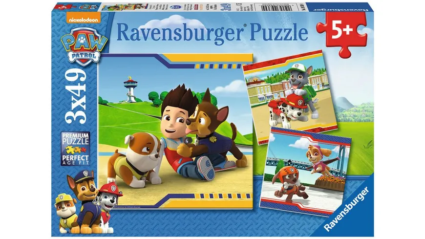 Ravensburger Puzzle - Helden mit Fell, 3x49 Teile