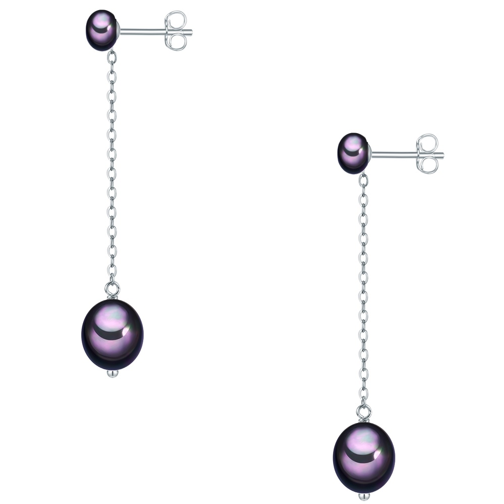 Valero Pearls Puce d'oreille en perle Argent sterling Perle de culture d'eau douce en Argent Boucles d'oreilles