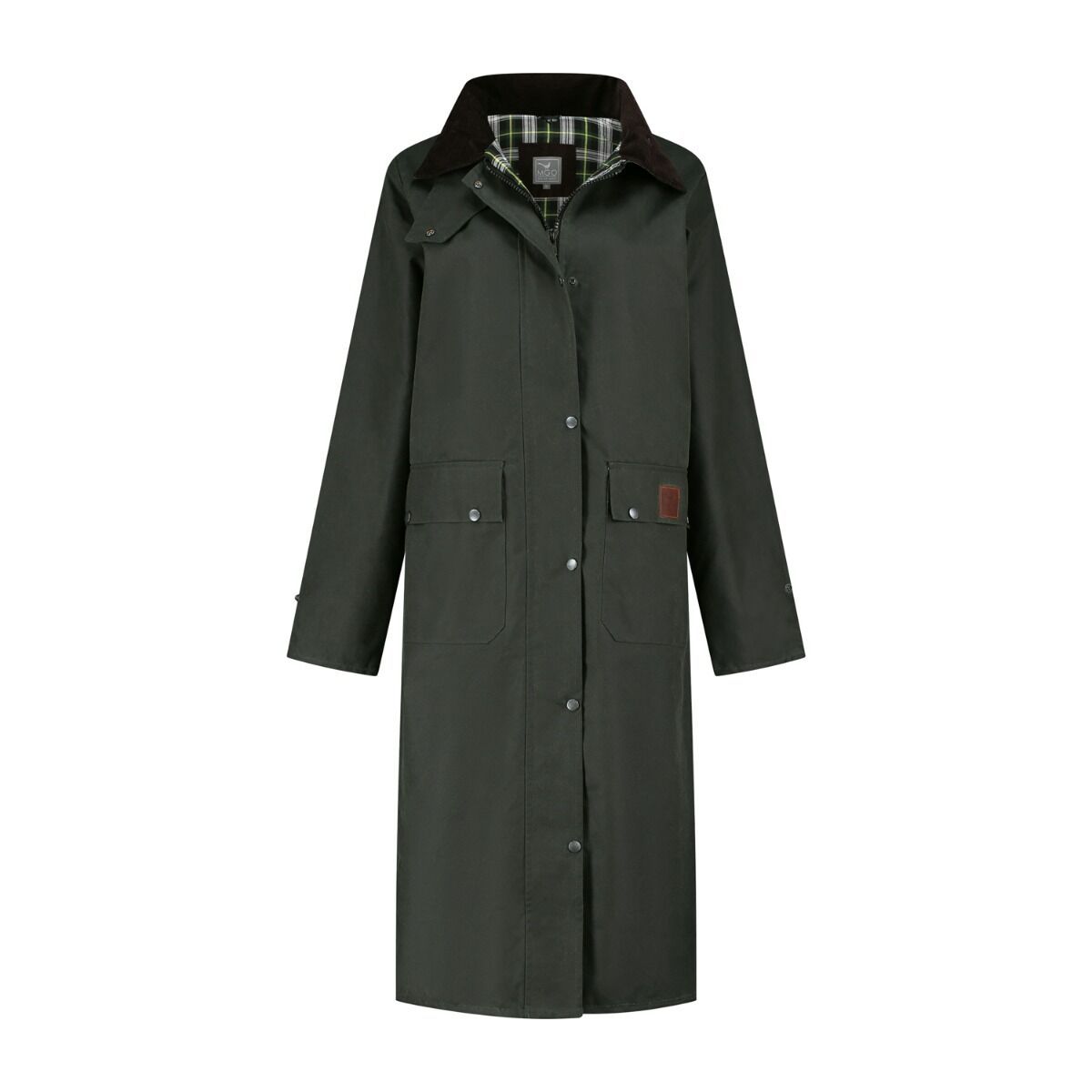 MGO Abby Olive Damen lange Wachsjacke