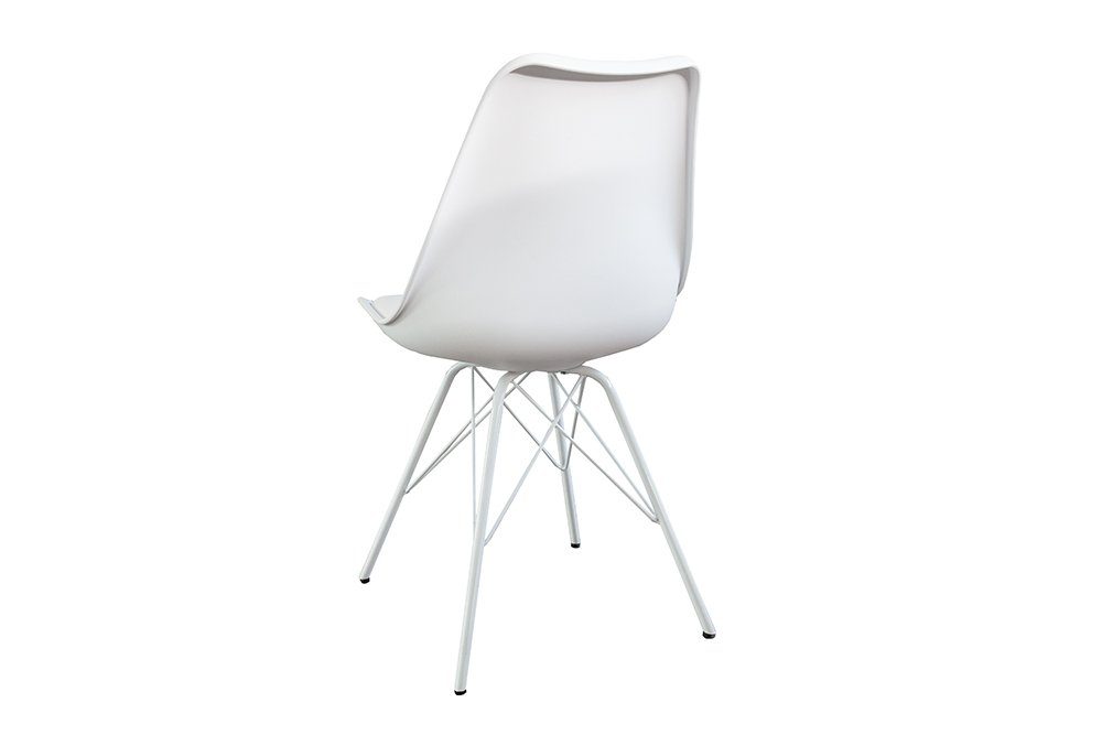 riess-ambiente Esszimmerstuhl SCANDINAVIA MEISTERSTÜCK weiß / weiß, Esszimmer · Kunstleder · Metall · Retro Design
