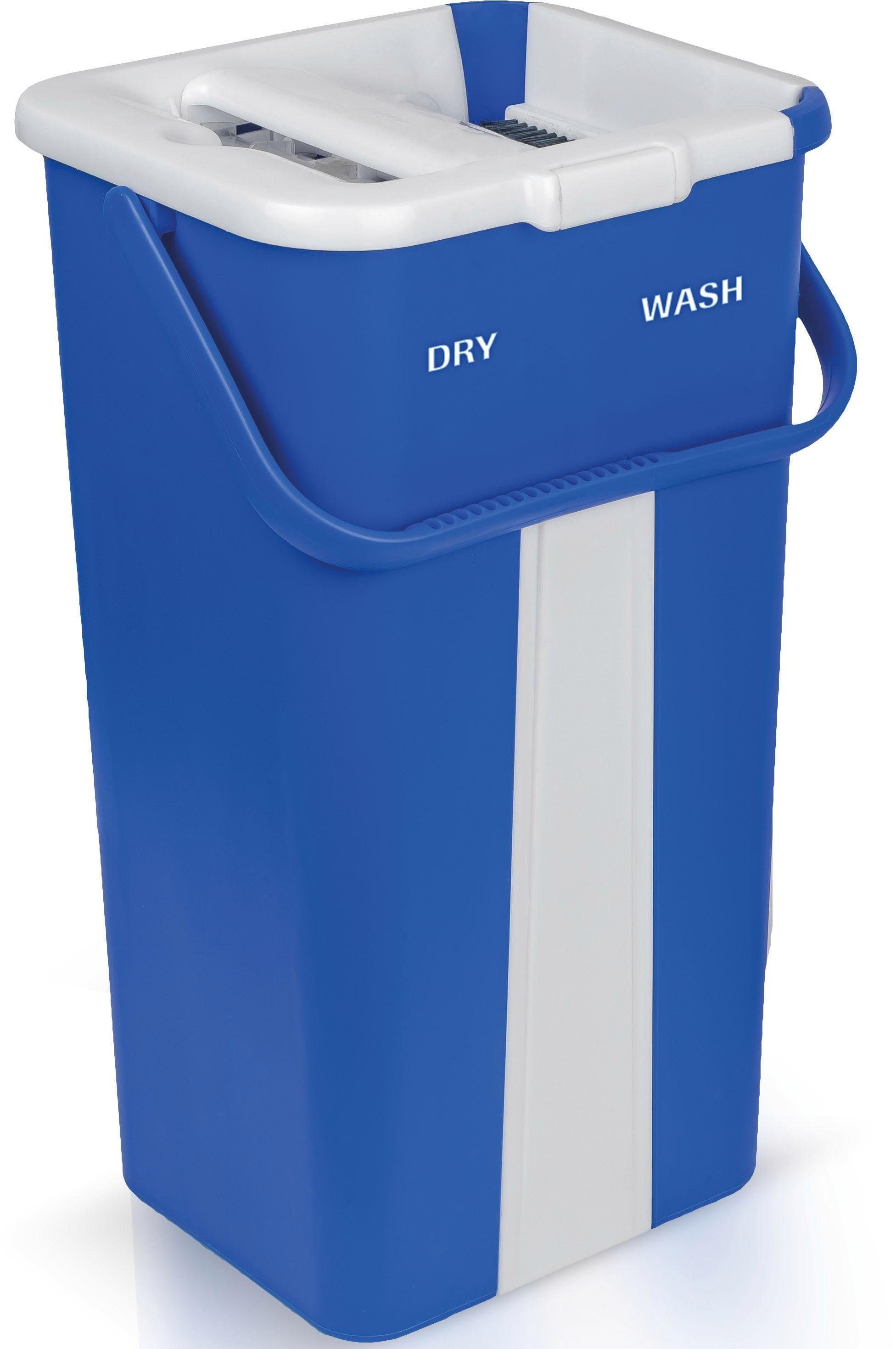 MediaShop Bodenwischer-Set Livington Touchless Mop, inkl. Doppeleimer und Mikrofaserpad, 2,7 Liter