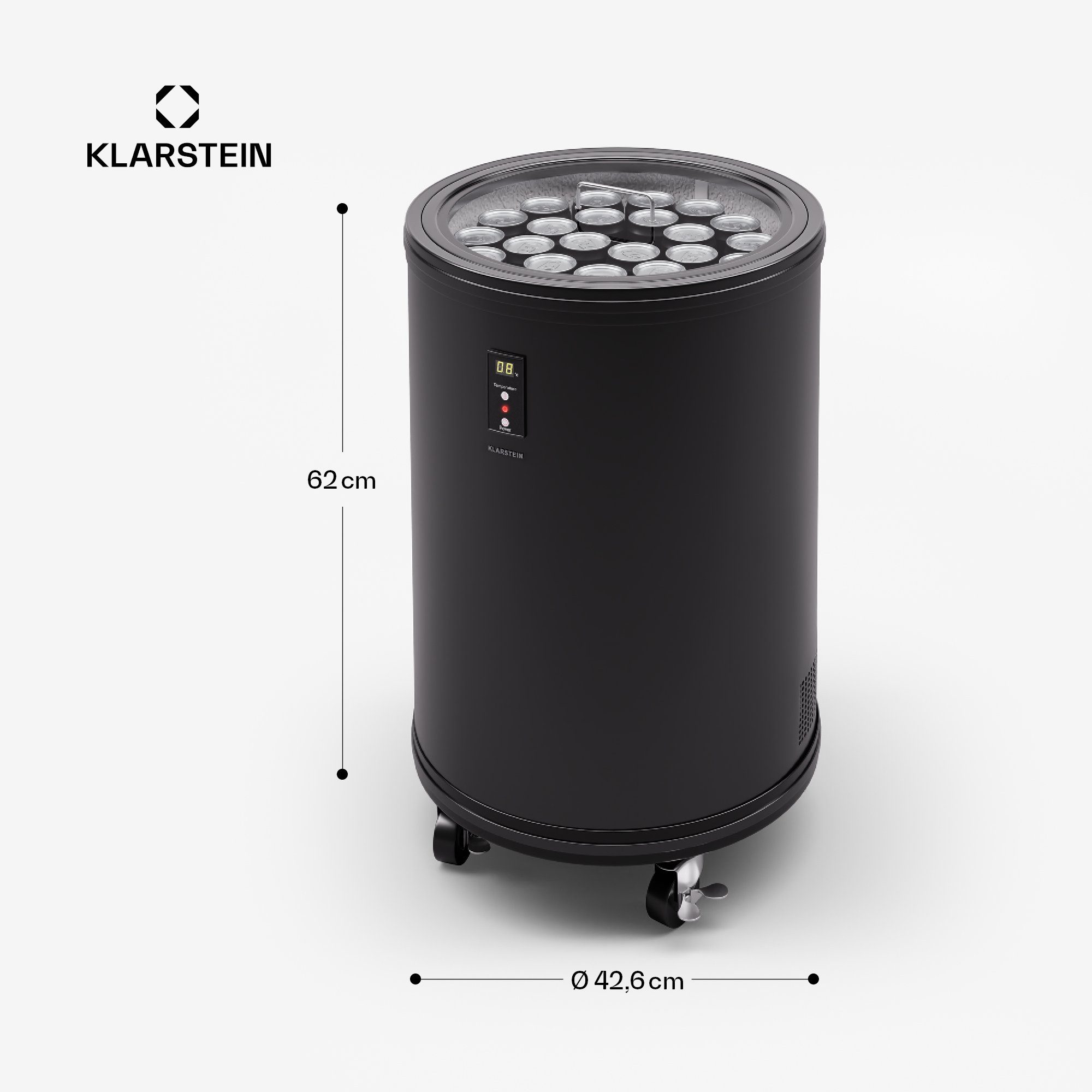 Klarstein Getränkekühlschrank ICE4-MR.-Barbot-bl 10045458, 62 cm hoch, 42 cm breit, Bier Hausbar Getränkekühlschrank Flaschenkühlschrank
