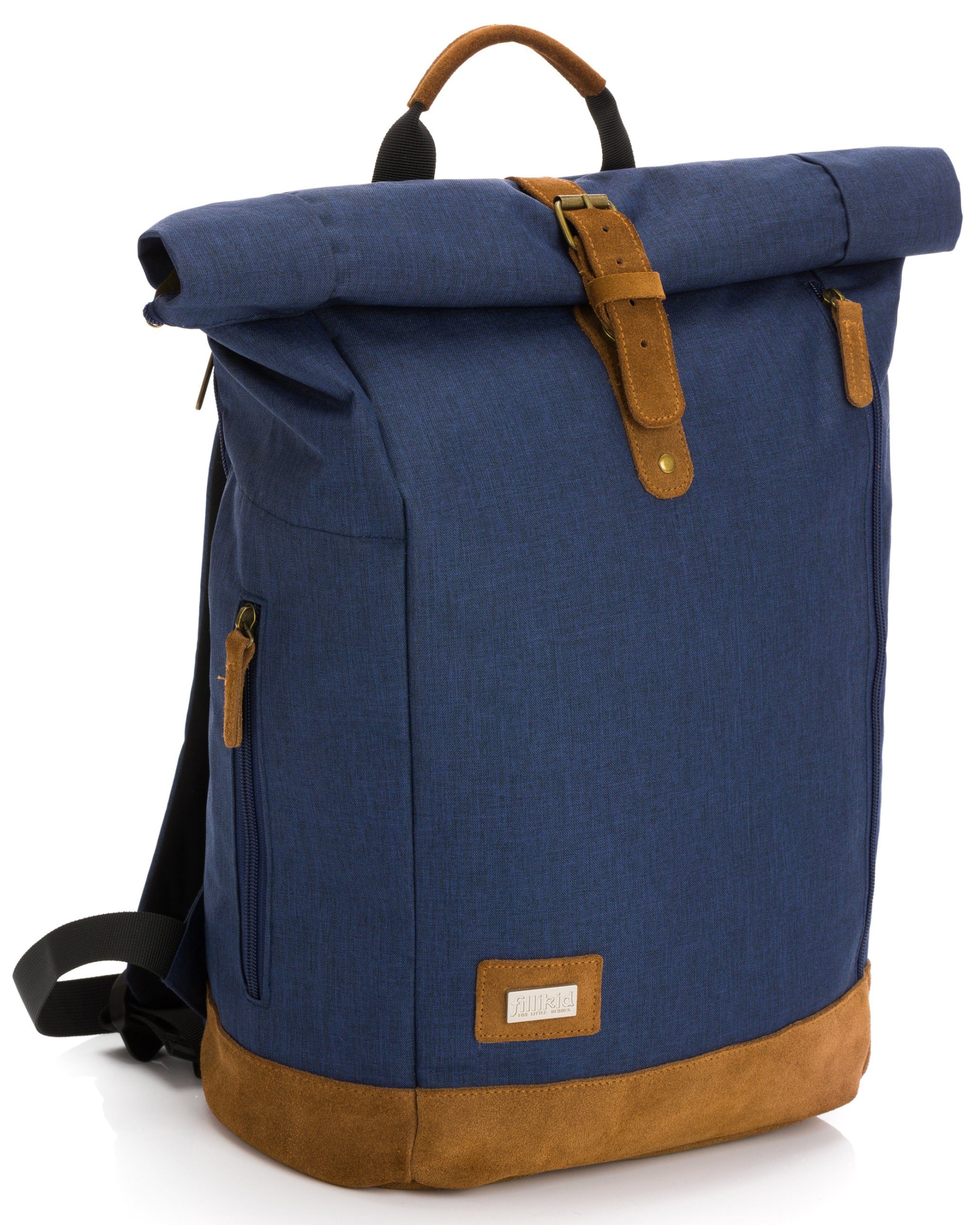 Fillikid Wickelrucksack Berlin, navy melange, inkl. Wickelauflage