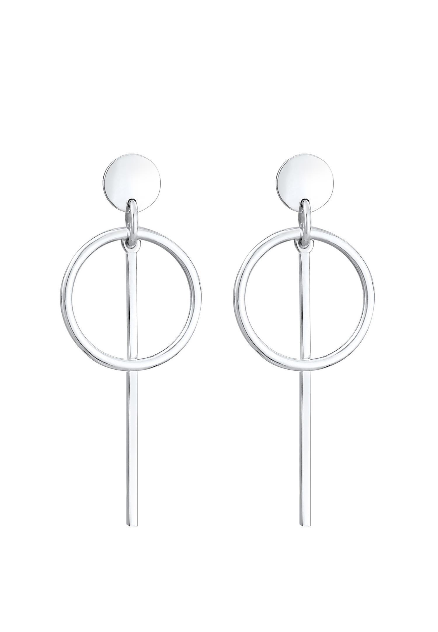Elli női egyszerű minimalista, laza geometrikus kör alakú fülbevaló 925 sterling ezüstből