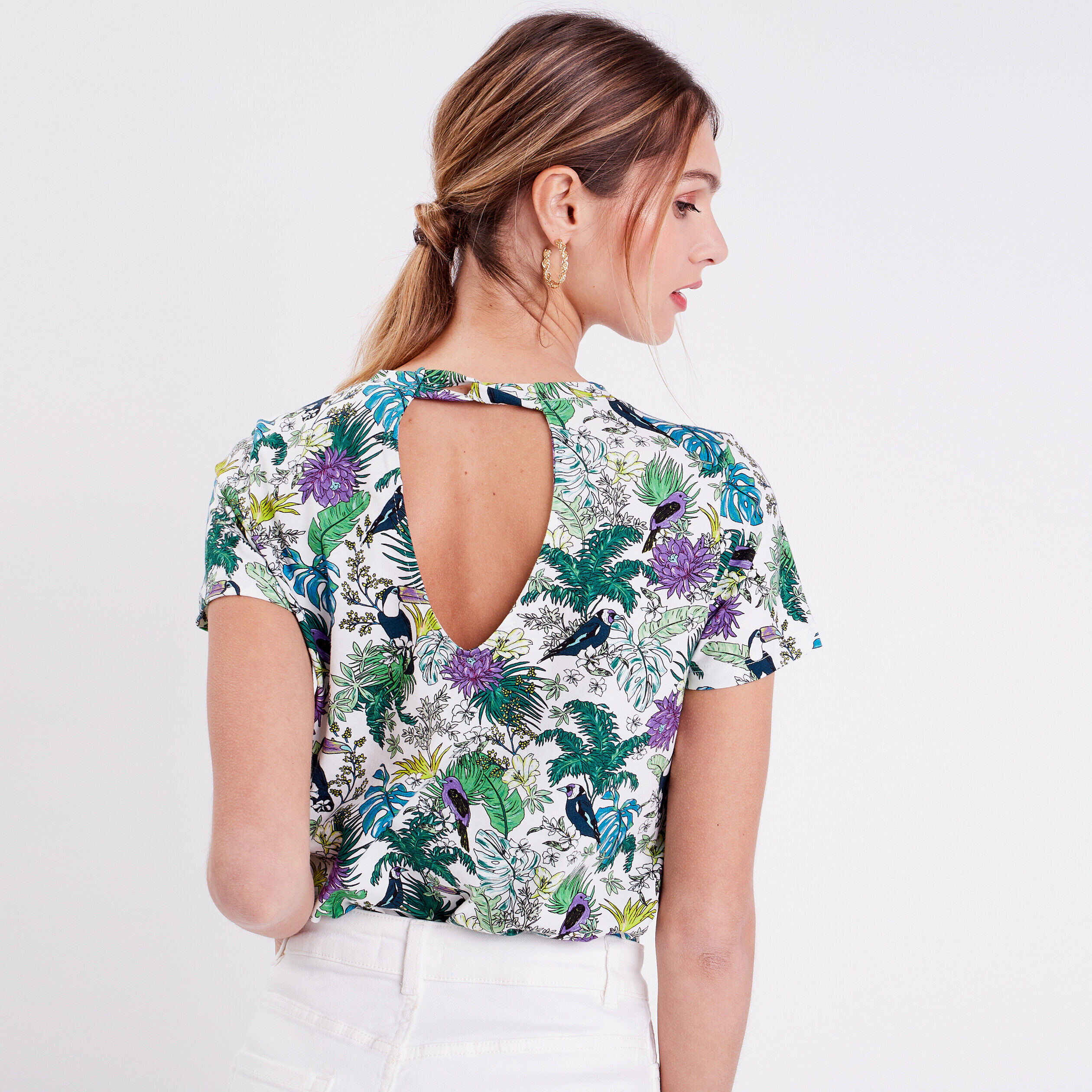 T-shirt manches courtes blanc femme | Cache Cache