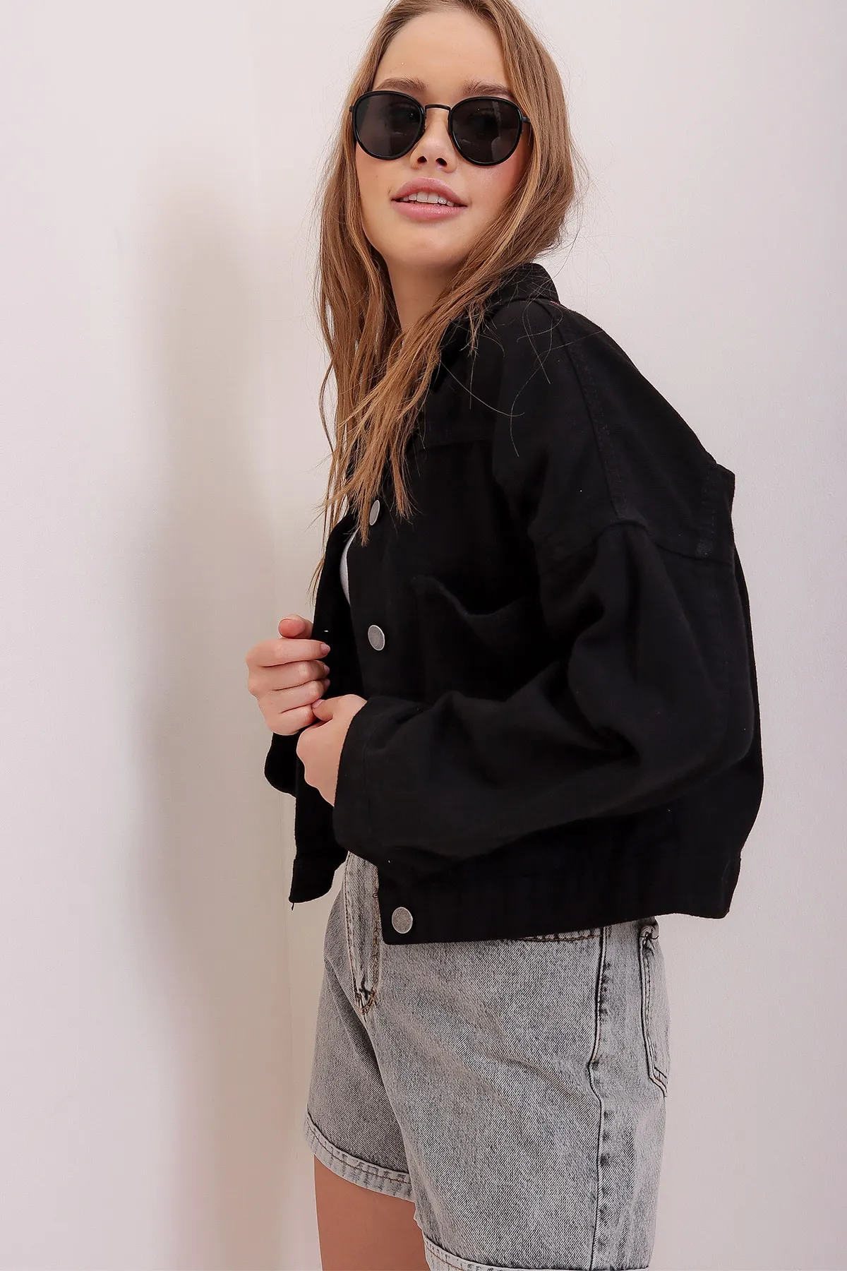 Trend Alaçatı Stili  Jacke - Schwarz - Regular Fit