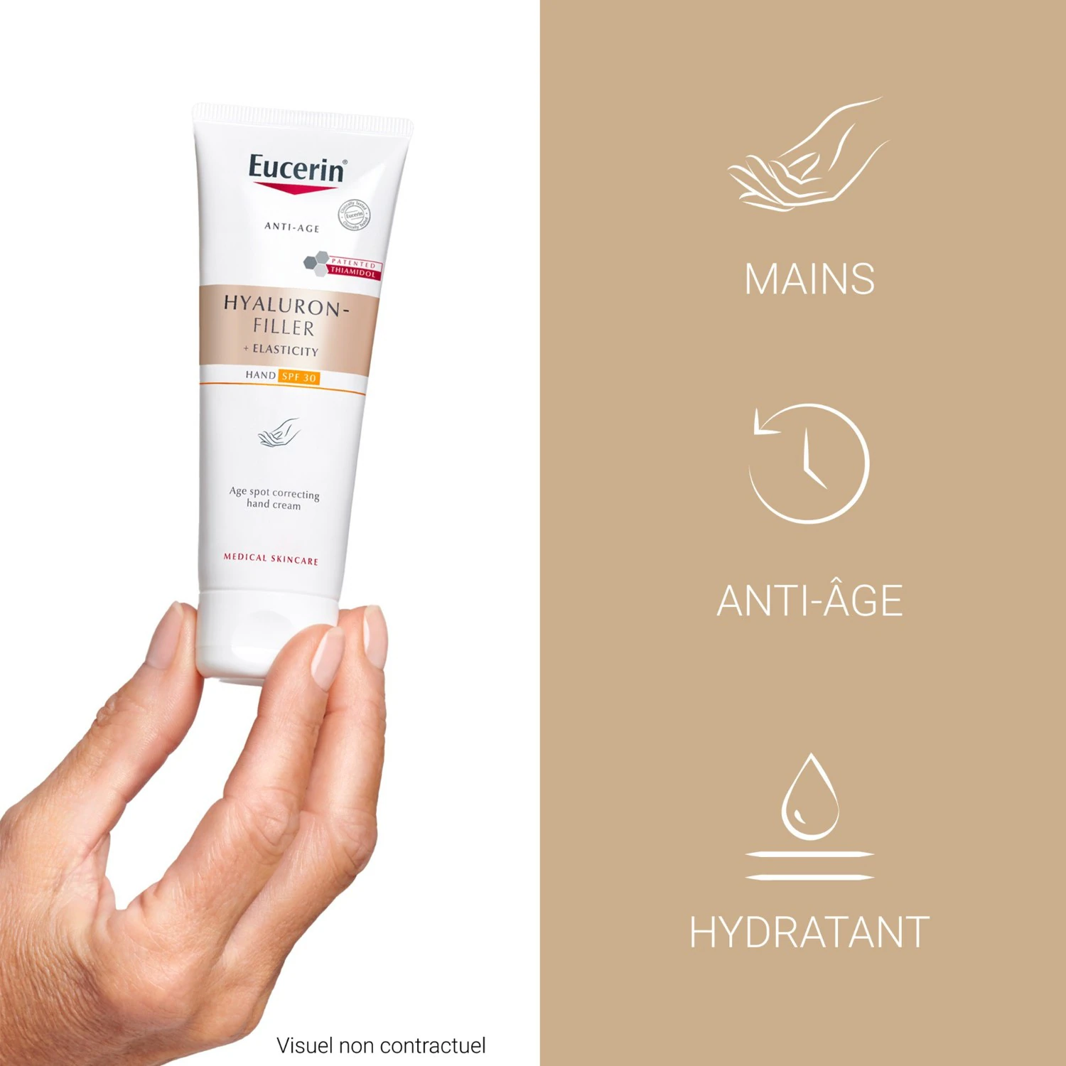 Eucerin HYALURON-FILLER + ELASTICITY roku krēms pret tumšiem plankumiem un novecošanos