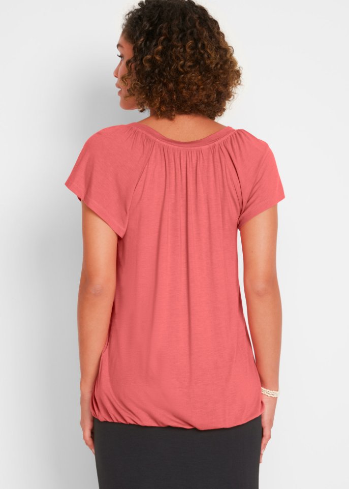 Shirt mit V-Ausschnitt, kurzarm
