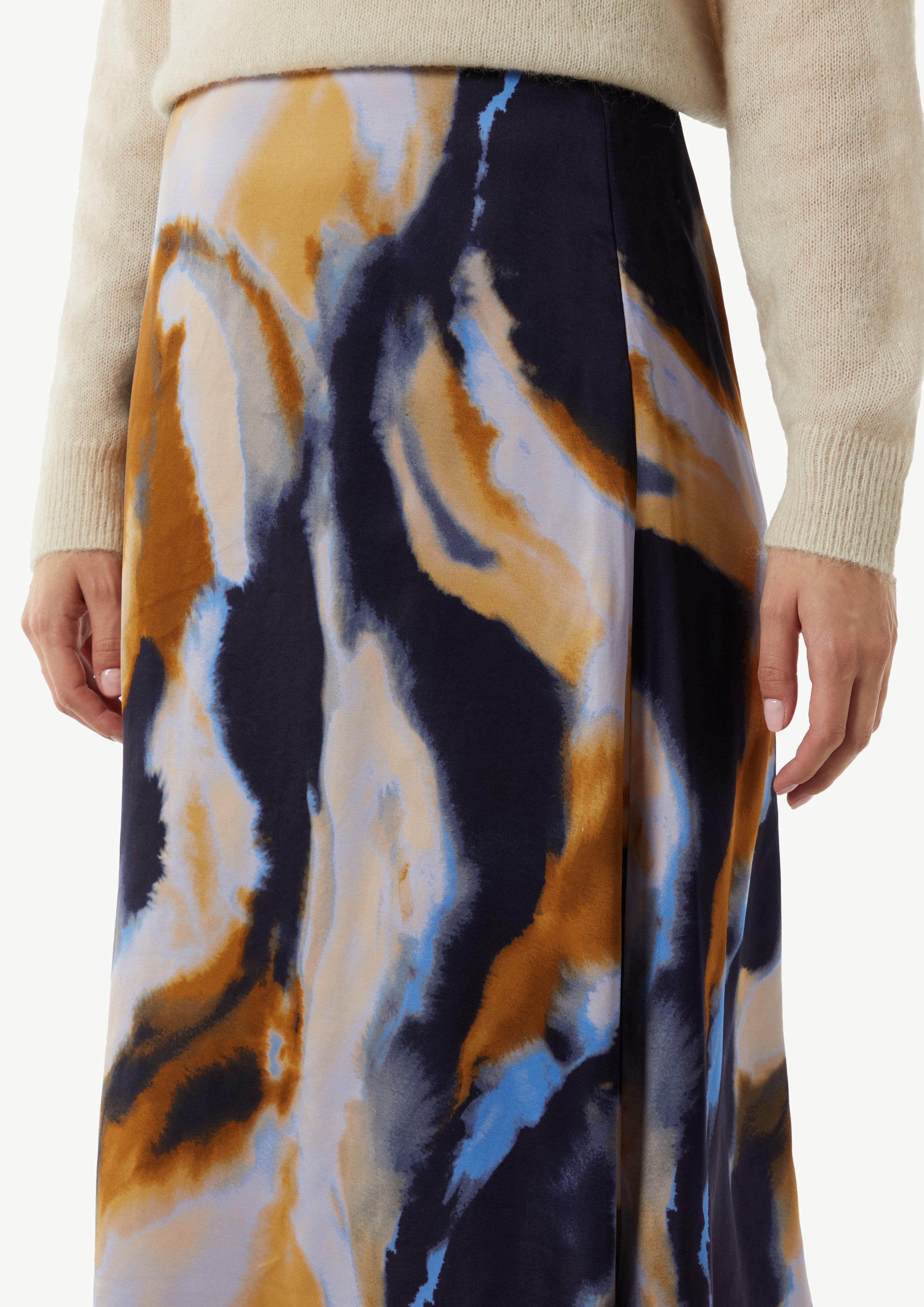 Satinrock mit All-over-Print - royalblau