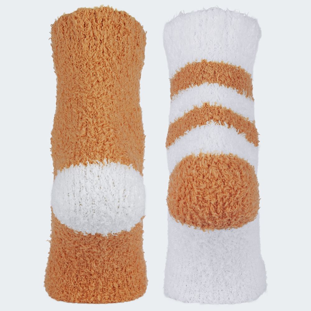 Black Snake Orange/Weiß 2-Pack Damen Kuschelsocken