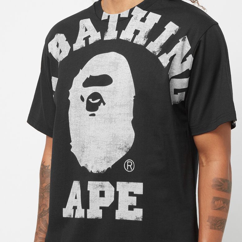 A Bathing Ape Overprinted College Tee M Black