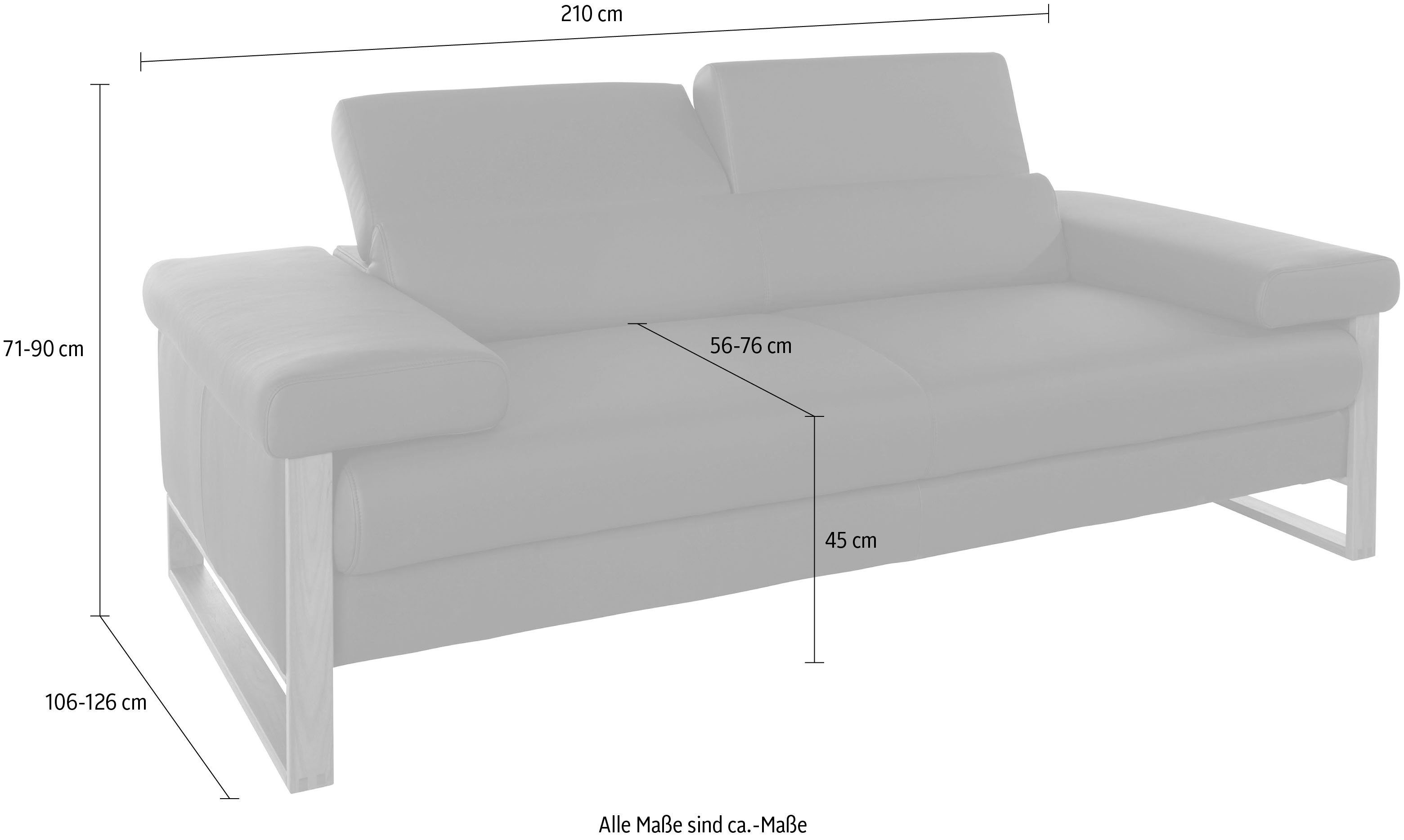 W.SCHILLIG 2-Sitzer finn, German Design Award 2016, Naturwalkleder der Luxusklasse, Breite 210cm