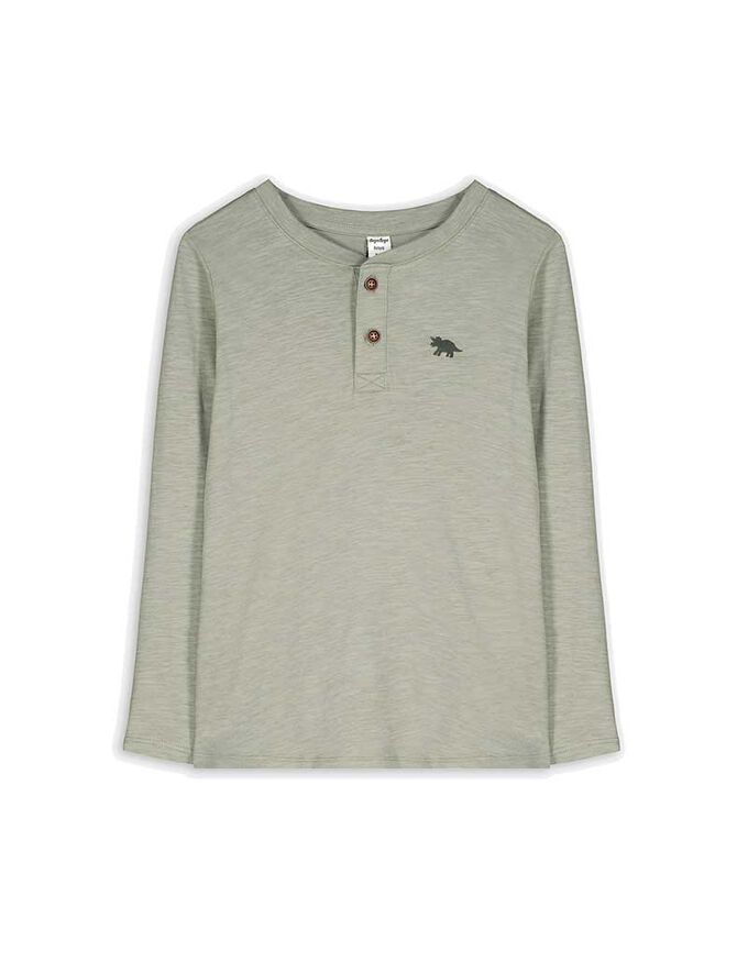 Langarmshirt - Henley-Ausschnitt