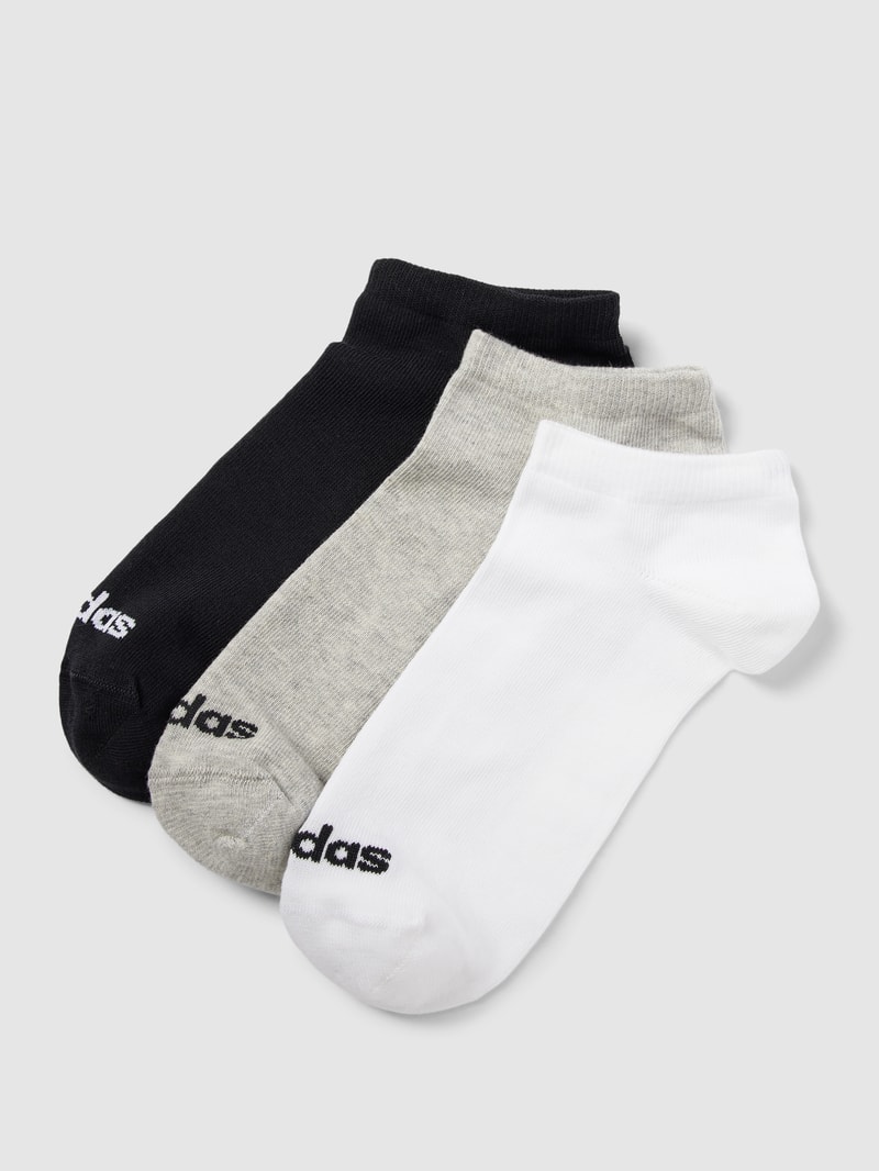 Socken mit Label-Print im 3er-Pack in mittelgrau meliert
