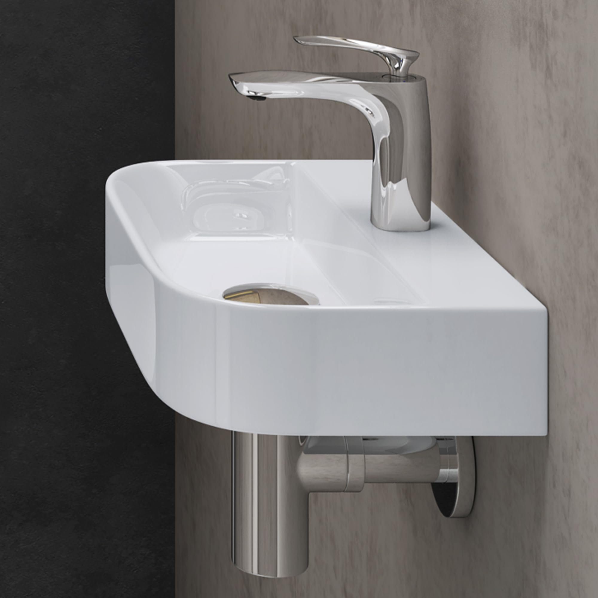 doporro Aufsatzwaschbecken Hängewaschbecken Keramik Gäste-WC Handwaschbecken Brüssel003