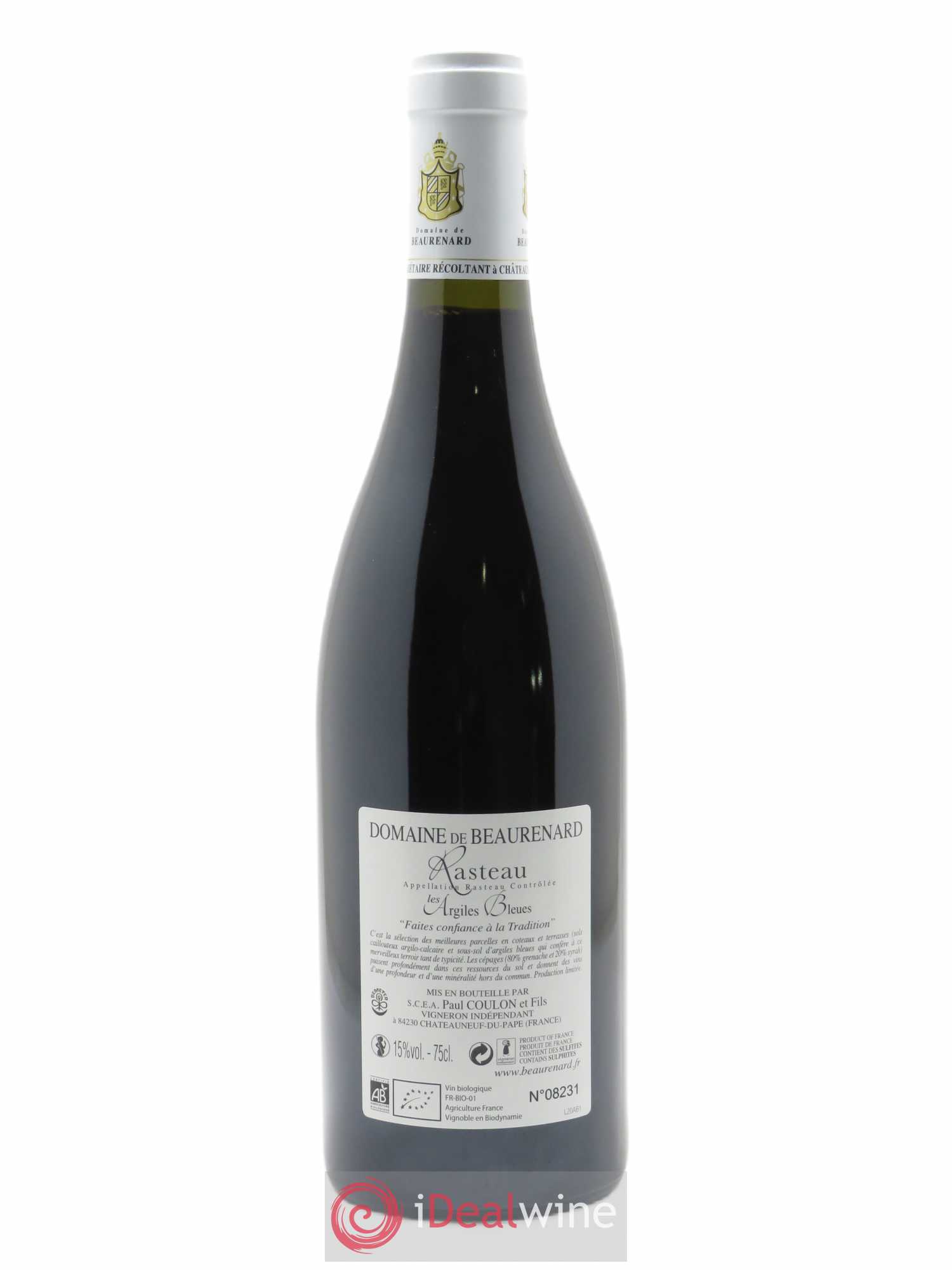 Rasteau Argiles Bleues Beaurenard (Domaine de)  2018 - Lot de 1 Bouteille