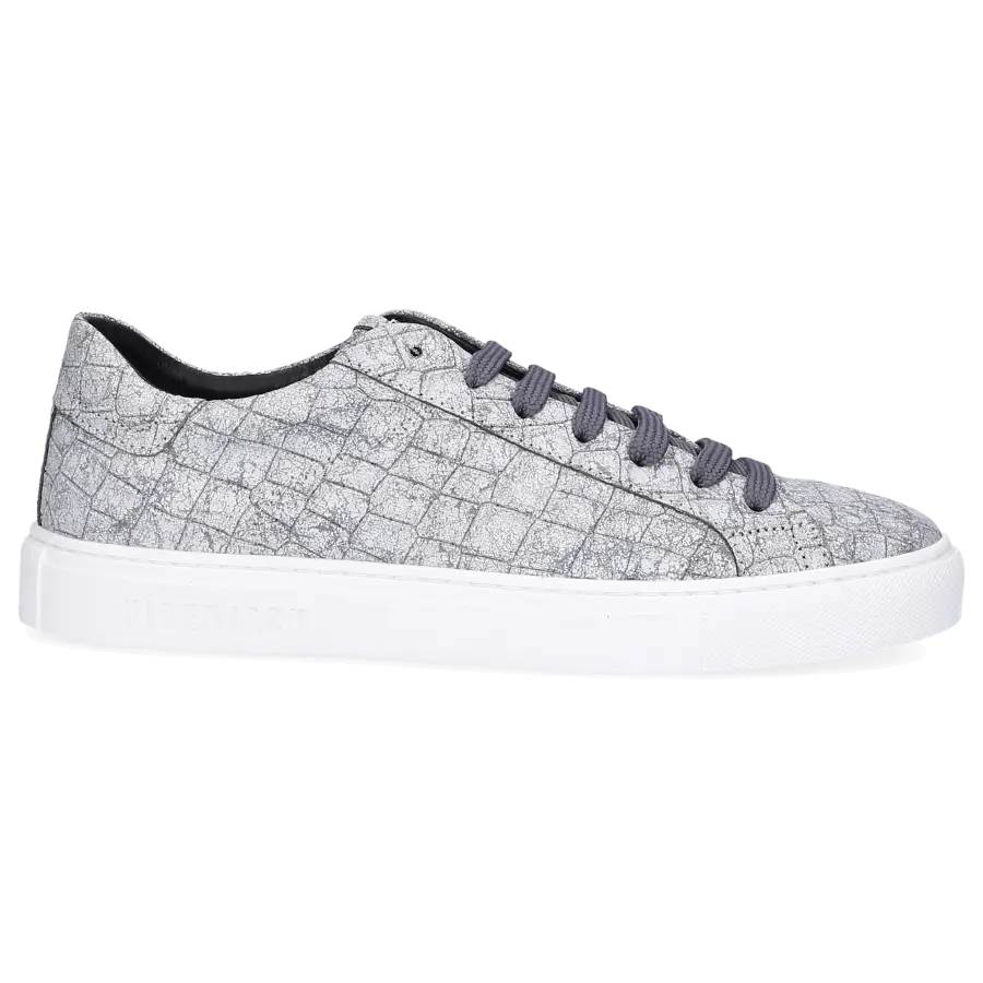 Hide & Jack - Sneaker low LOW TOP SNEAKER Kalbsleder Logo weiß silber - grau