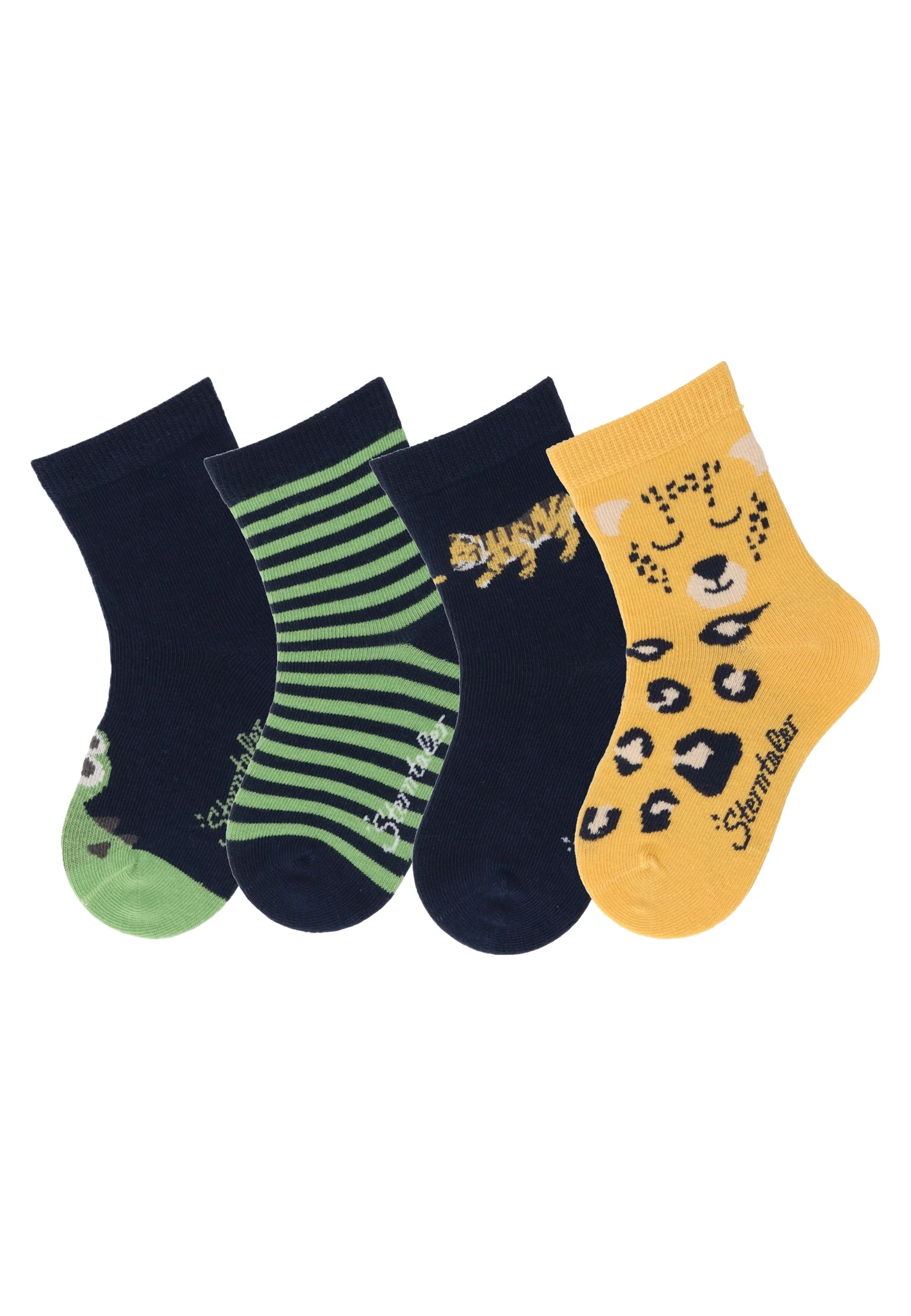 Socken im 4er Pack mit Motiv Wildtiere in marine