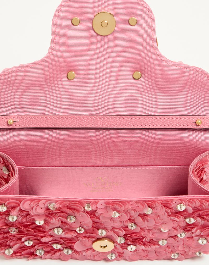 Bolsa de ombro pequena bordada Valentino Garavani Locò