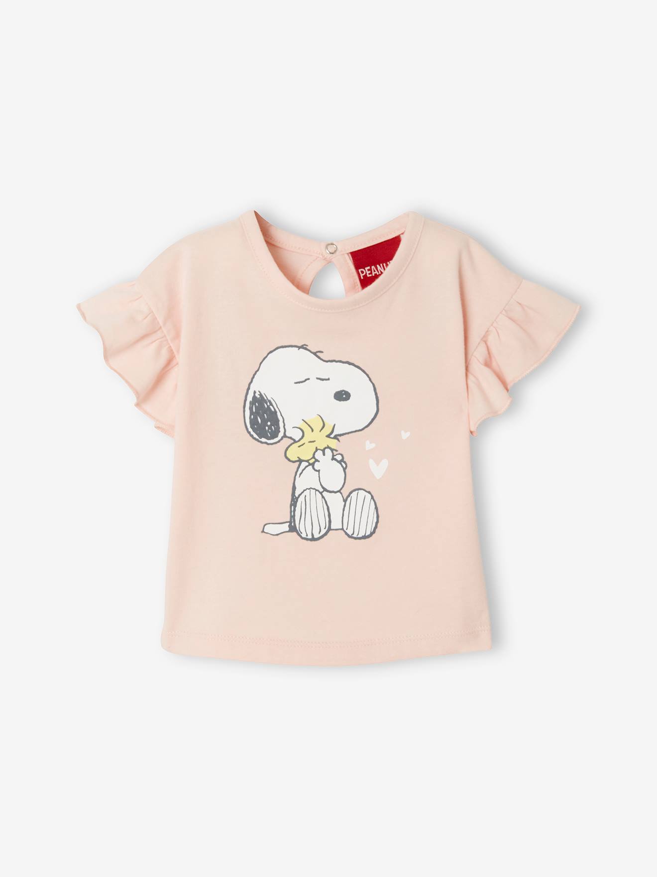 T-shirt bébé Snoopy Peanuts® bébé fille rose anime placé